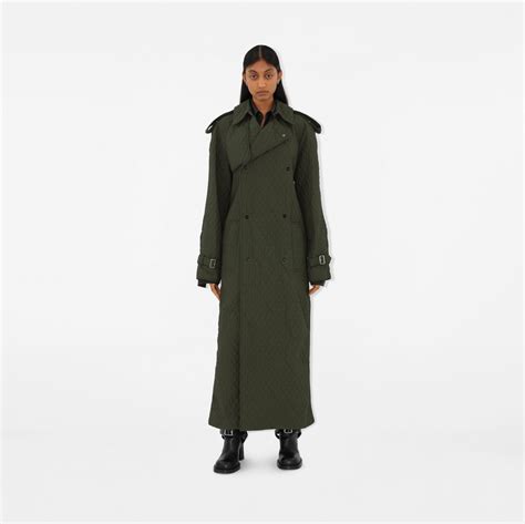 burberry trench no raglan sleeves|Long Quilted Nylon Trench Coat in Loch.